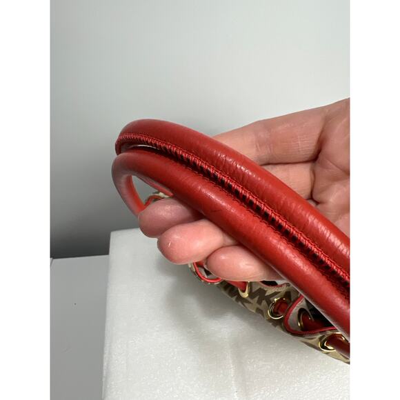 Michael Kors Canvas & Leather Tassel Shoulder Bag - Cream/Brown - EUC - Picture 12 of 17